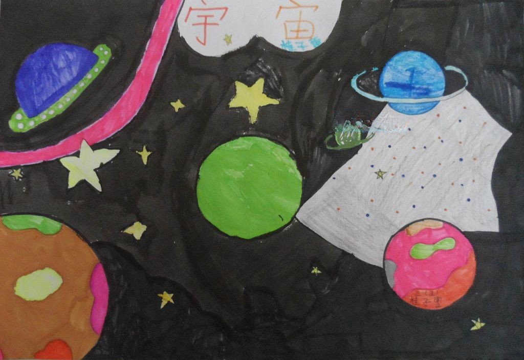 科学幻想画简单的图画