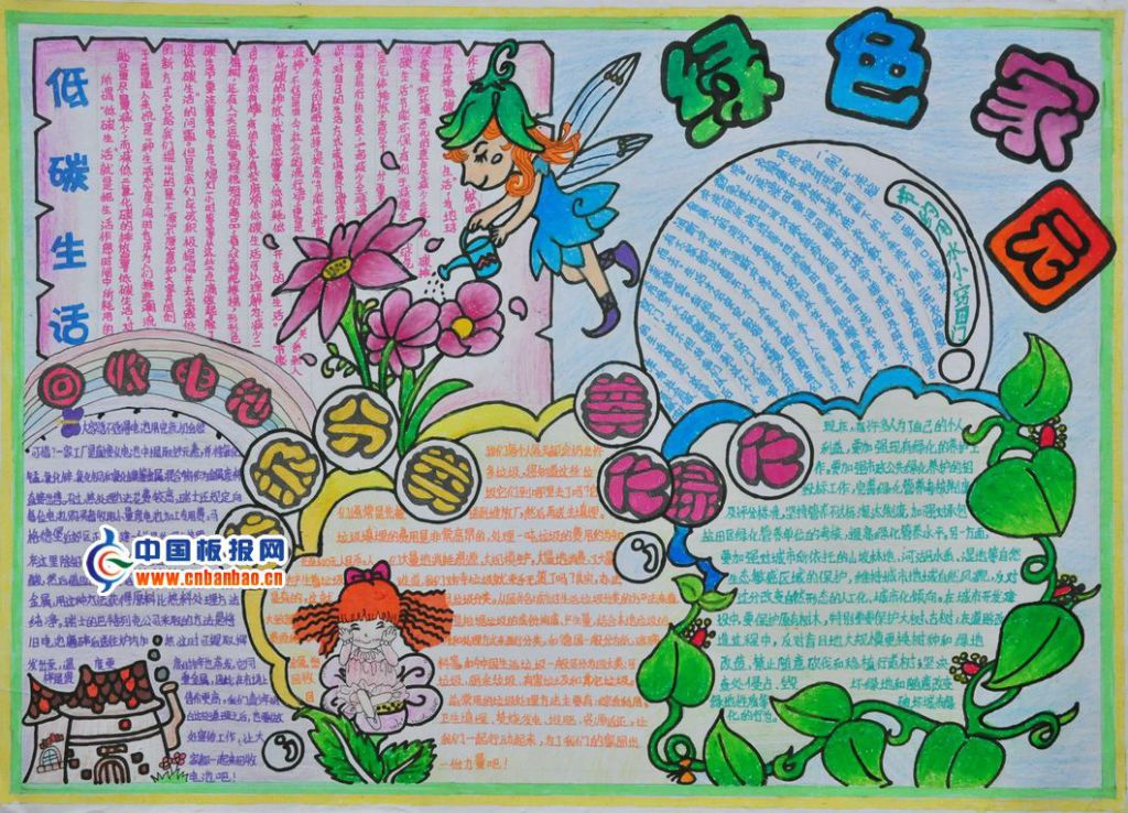 环保二等奖手抄报:绿色家园 环保二等奖手抄报:绿色家园