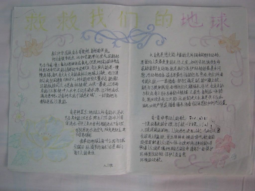 保护我们的地球手抄报大全