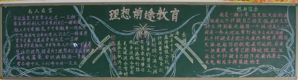 理想前途教育黑板报图片