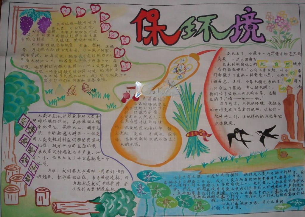 保环境手抄报板式