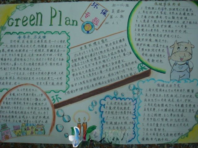 环保专题手抄报：green plan
