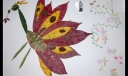 树叶画作品图片