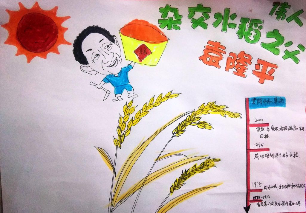 伟人杂交水稻之父袁隆平，关于袁隆平的手抄报