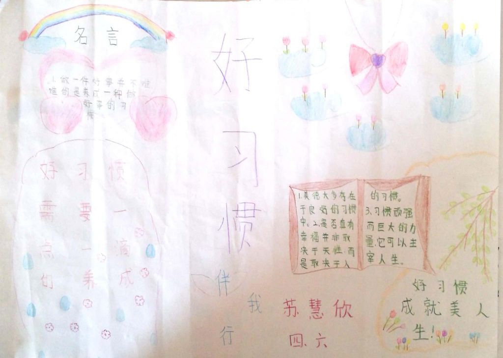好习惯伴成长手抄报简单又漂亮，好习惯益终身