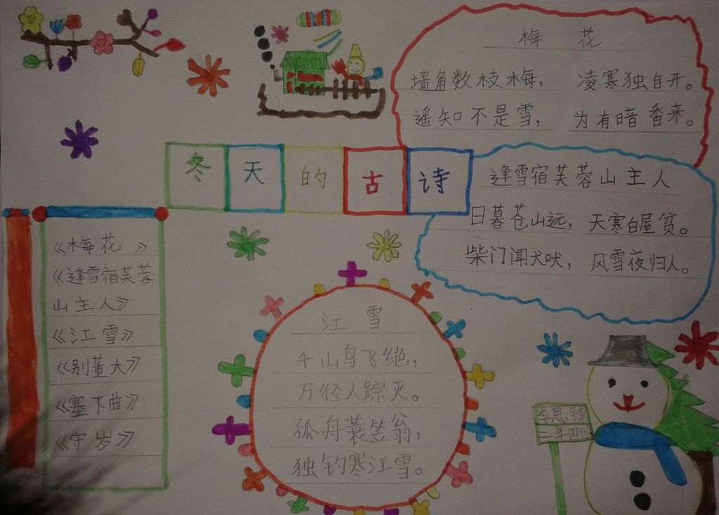 寒假冬天手抄报图片大全