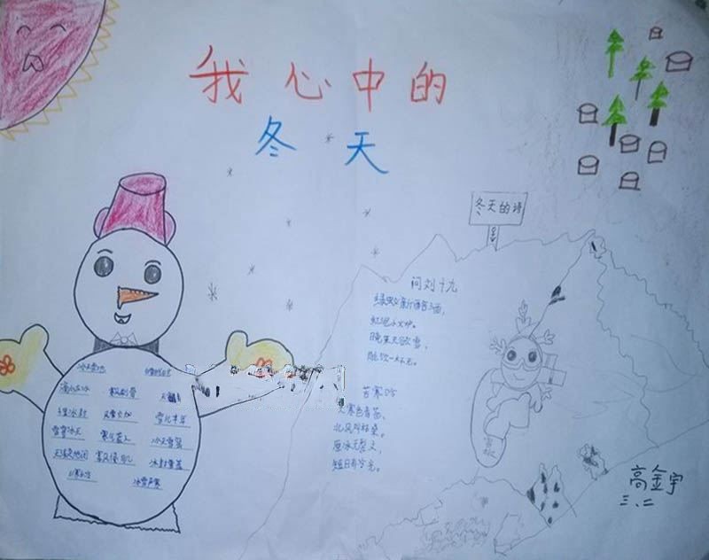 我爱冬天手抄报图片大全