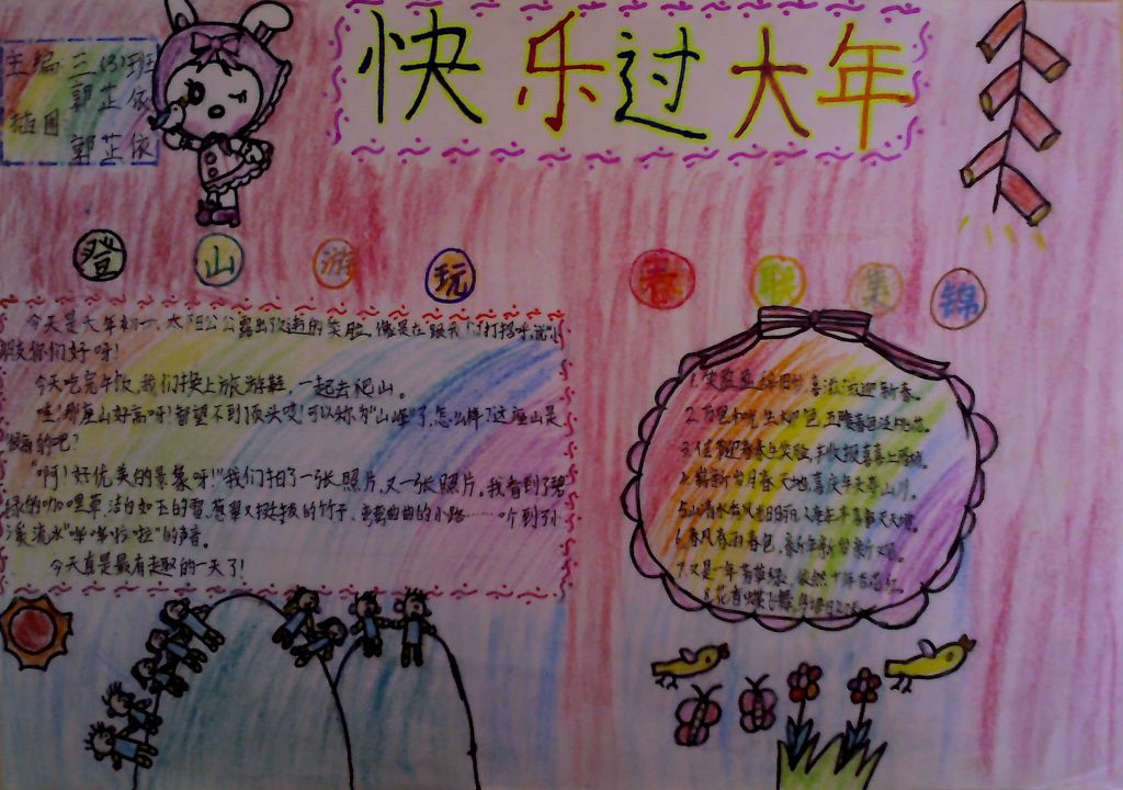 快乐过元旦手抄报设计图