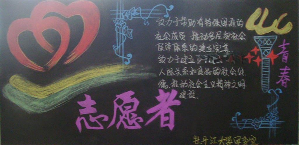 志愿者黑板报图片