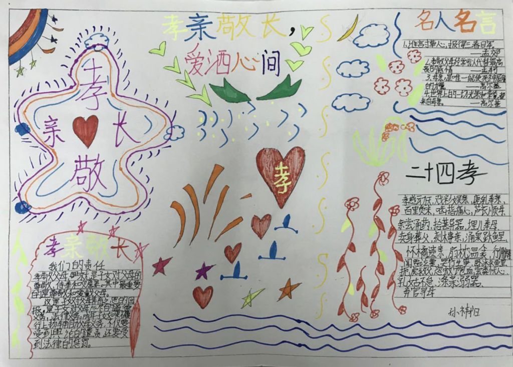 孝亲敬老从我做起手抄报图片