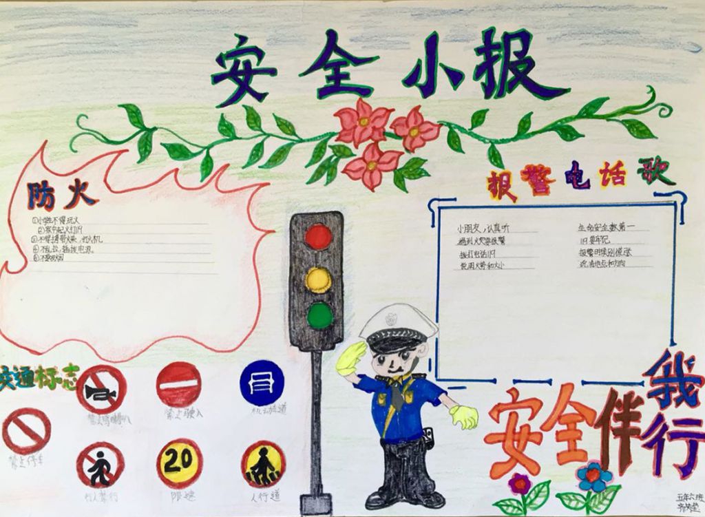 寒假安全手抄小报图片展