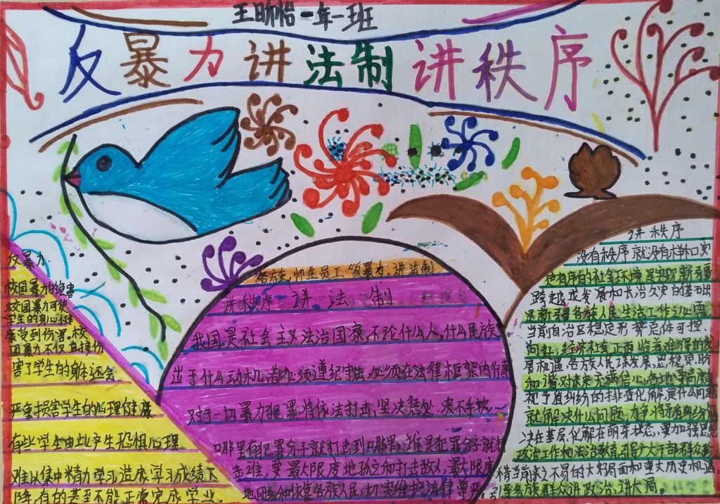 校园反恐防暴手抄报