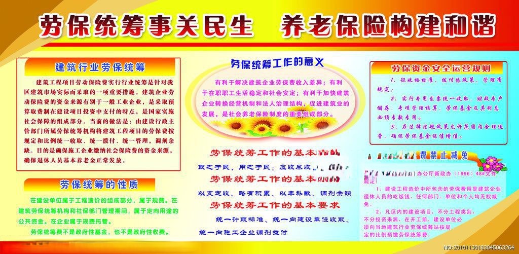 养老保险板报图片