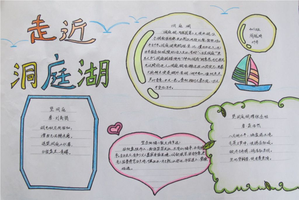走进洞庭湖手抄报