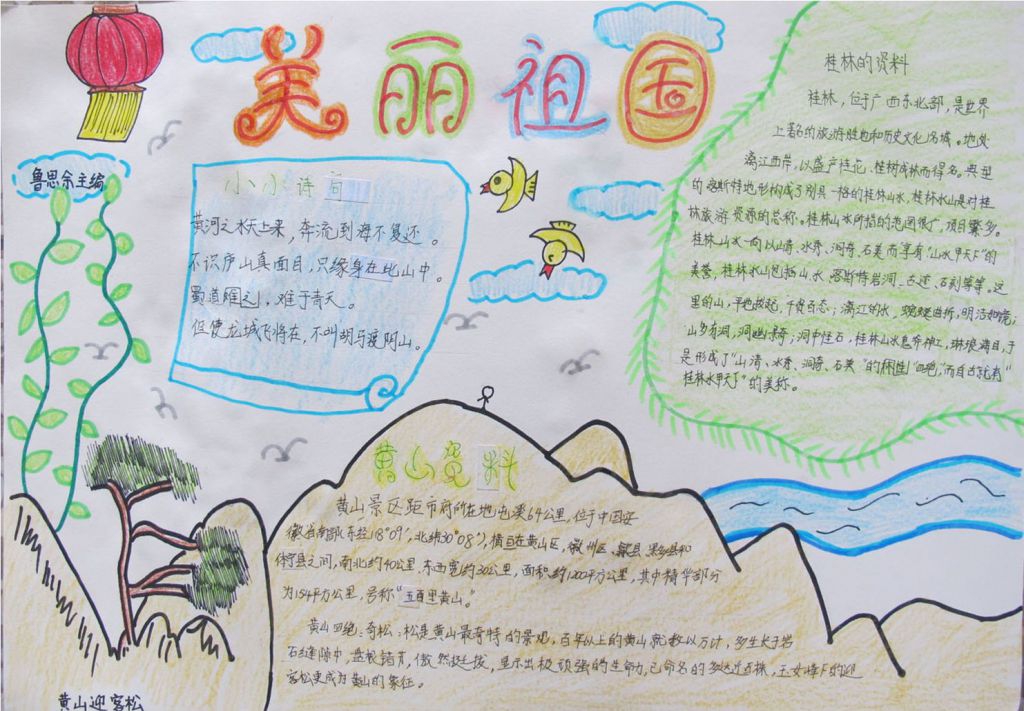 美丽祖国壮美河山手抄报