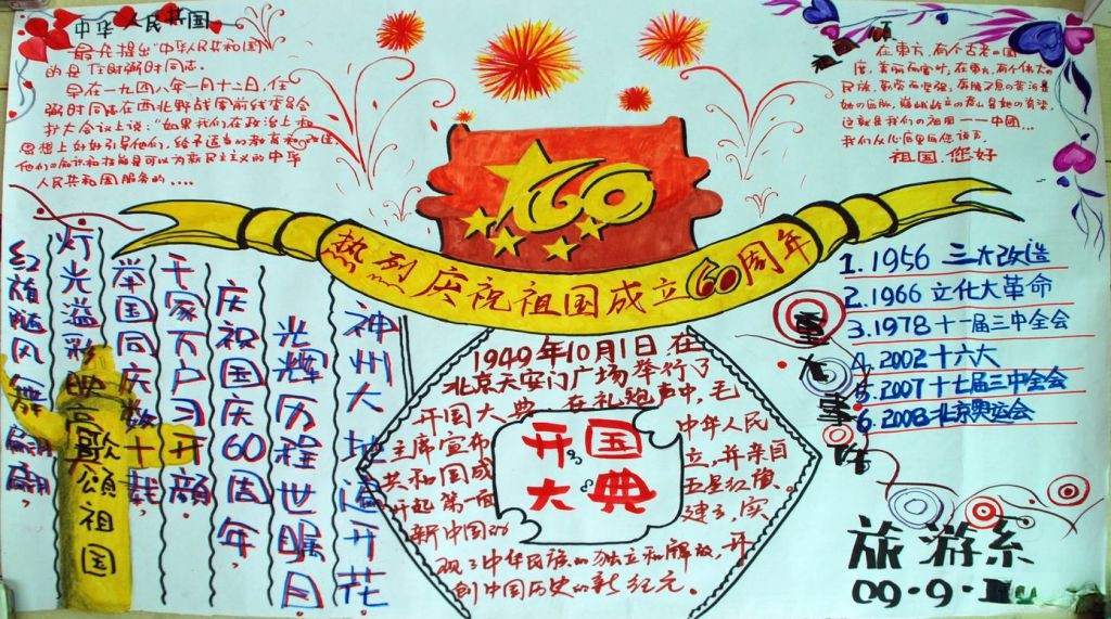 祝贺祖国成立60周年板报