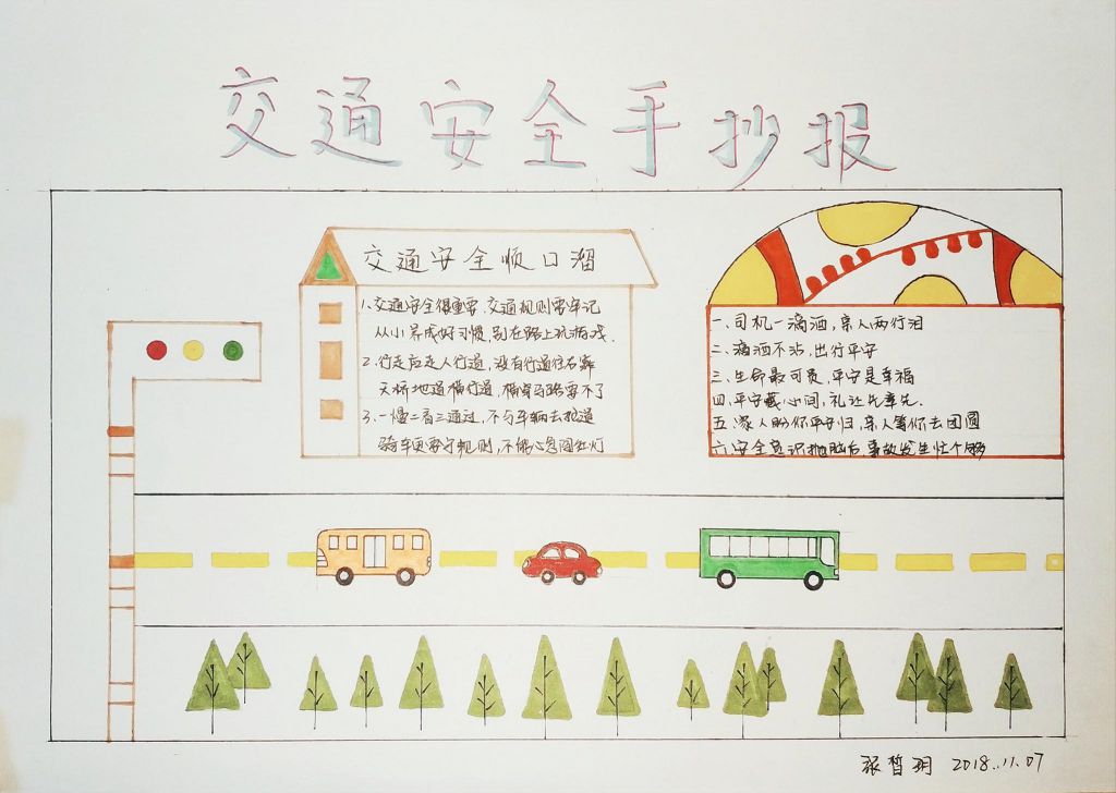 交通安全手抄报图片简单又漂亮，交通安全顺口溜