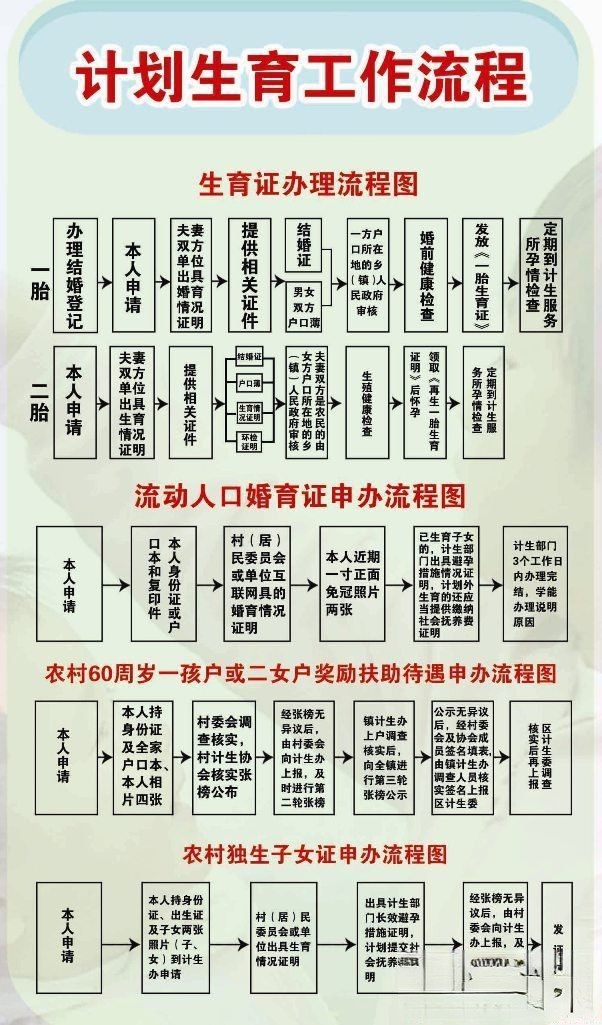 计划生育工作流程图