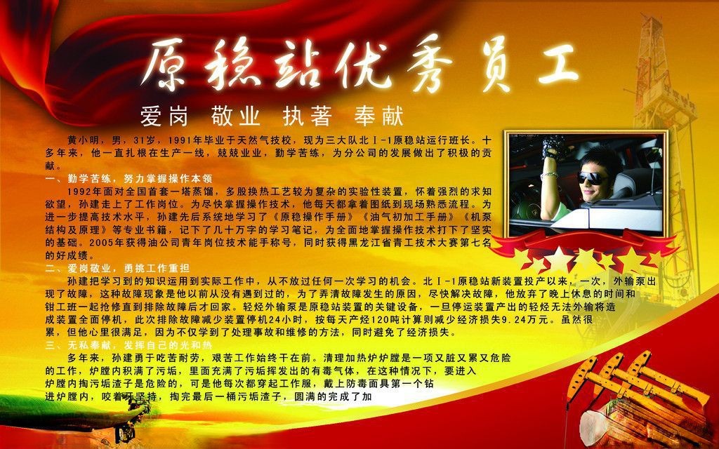 优秀员工板报版面设计图
