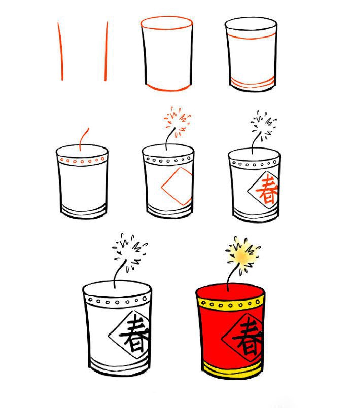 春节手抄报必用插图来袭，超级简单漂亮