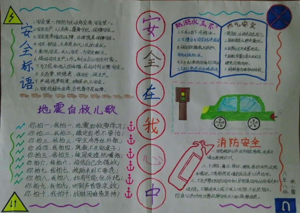 珍惜生命安全在我心中手抄报