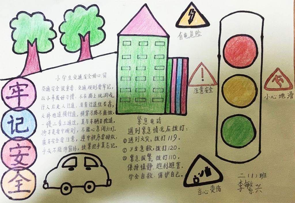 牢记安全手抄报图片