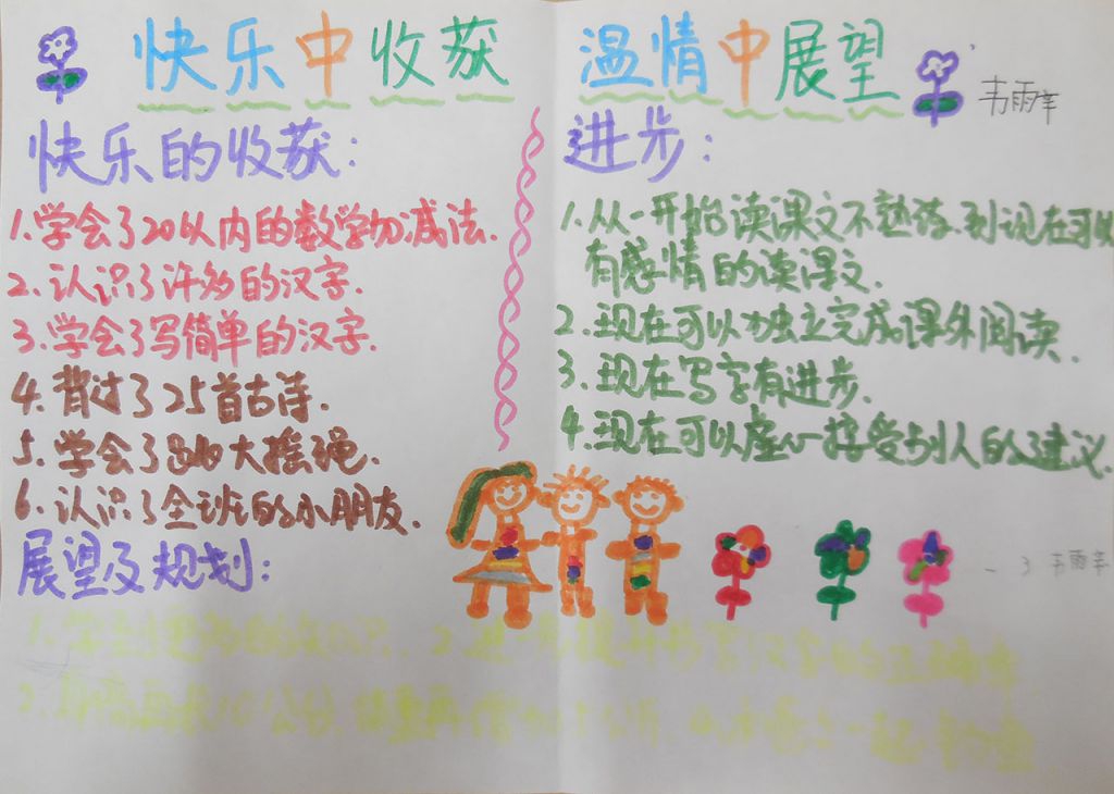 快乐中收获，温情中展望手抄报
