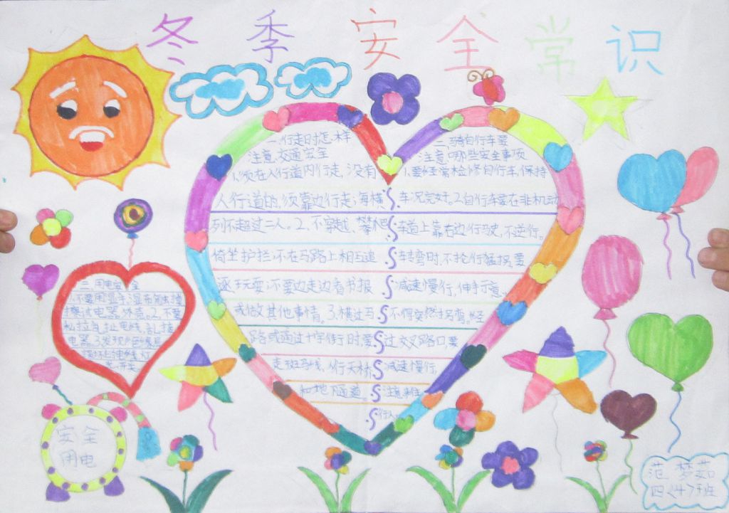 冬季安全卫生小常识手抄报图片展