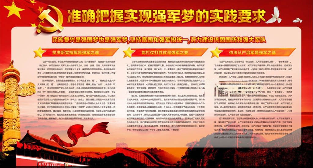 中国梦强军梦板报设计图