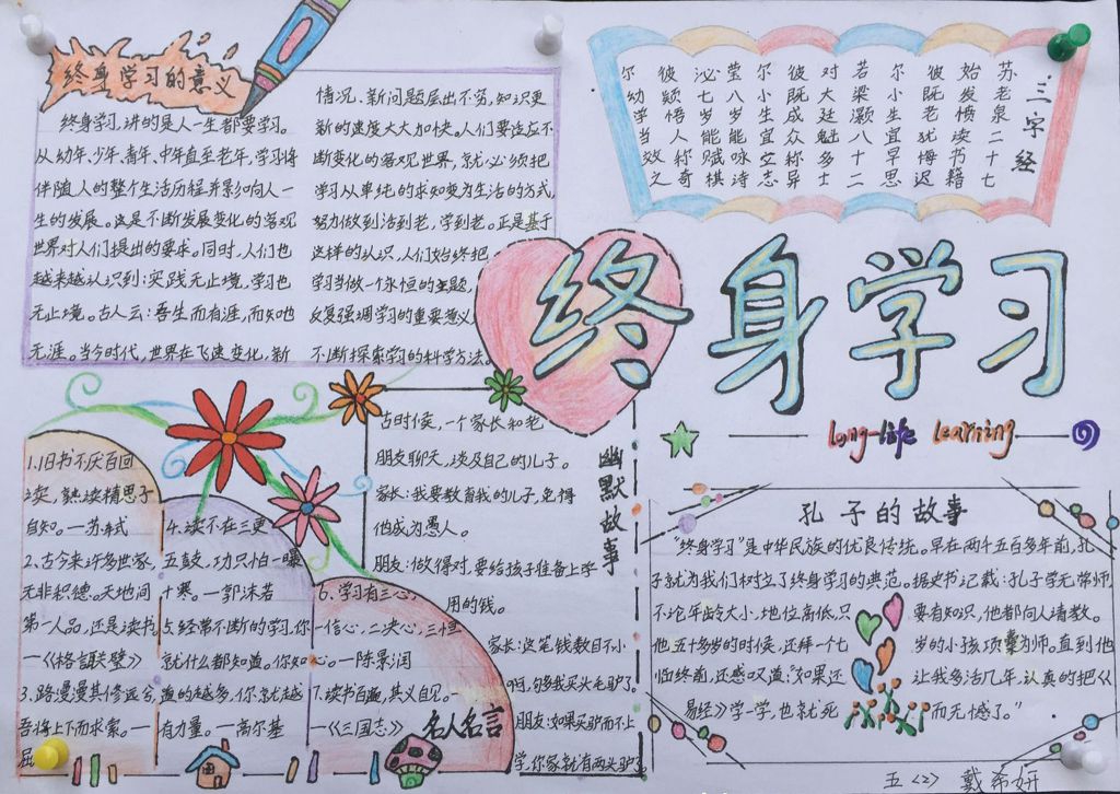 终身学习手抄报图片
