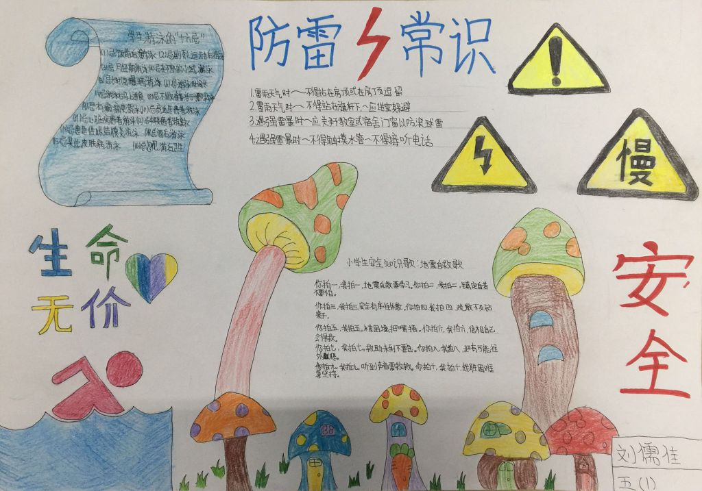 防雷避电安全手抄报图片