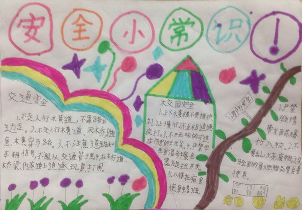 楼道安全手抄报作品展示