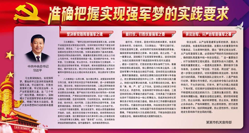 中国梦强军梦板报设计图
