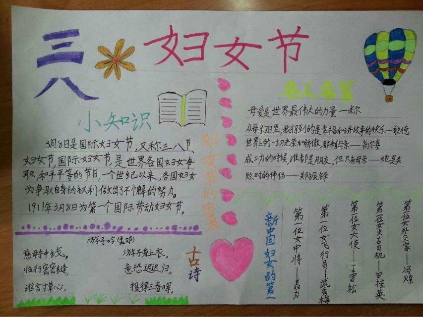 三月节日手抄报图片展