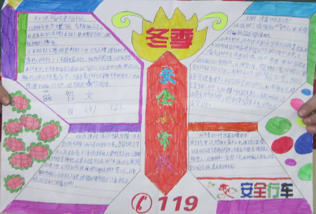 冬季安全卫生小常识手抄报图片展