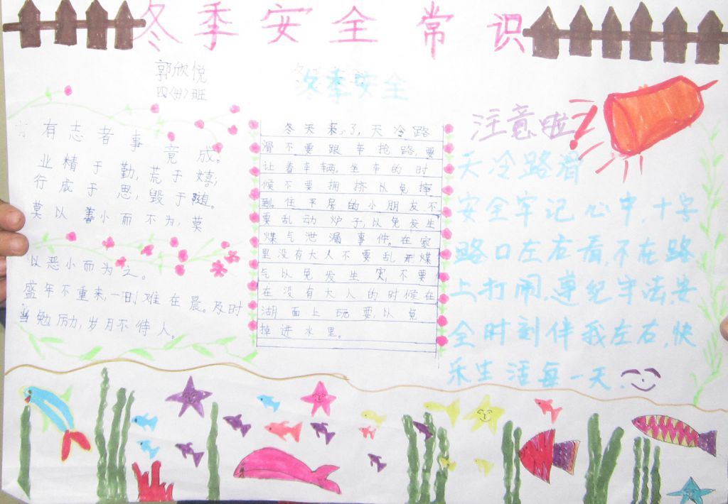 冬季安全卫生小常识手抄报图片展