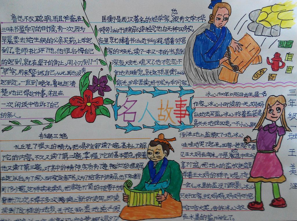名人故事手抄报内容资料大全
