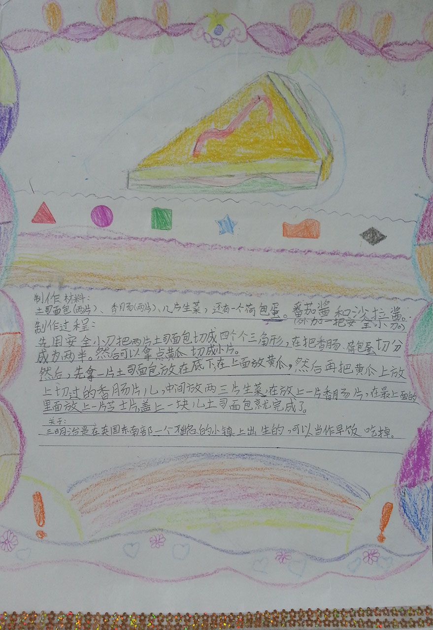 自制三明治手抄报图片