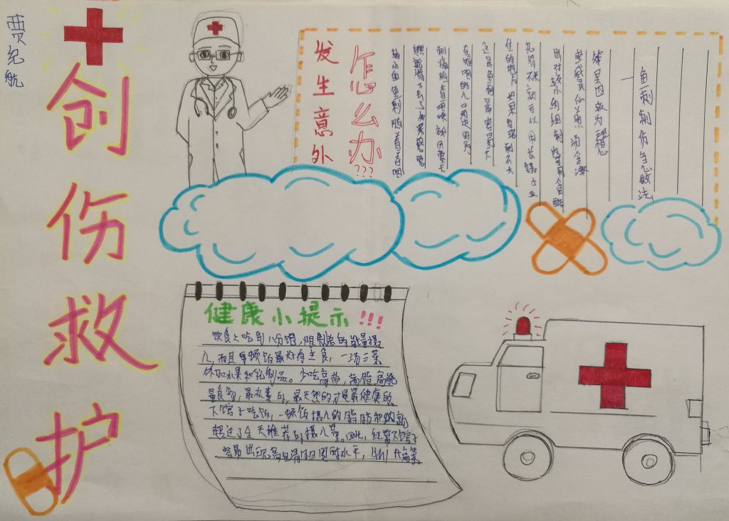 创伤救护手抄报图片
