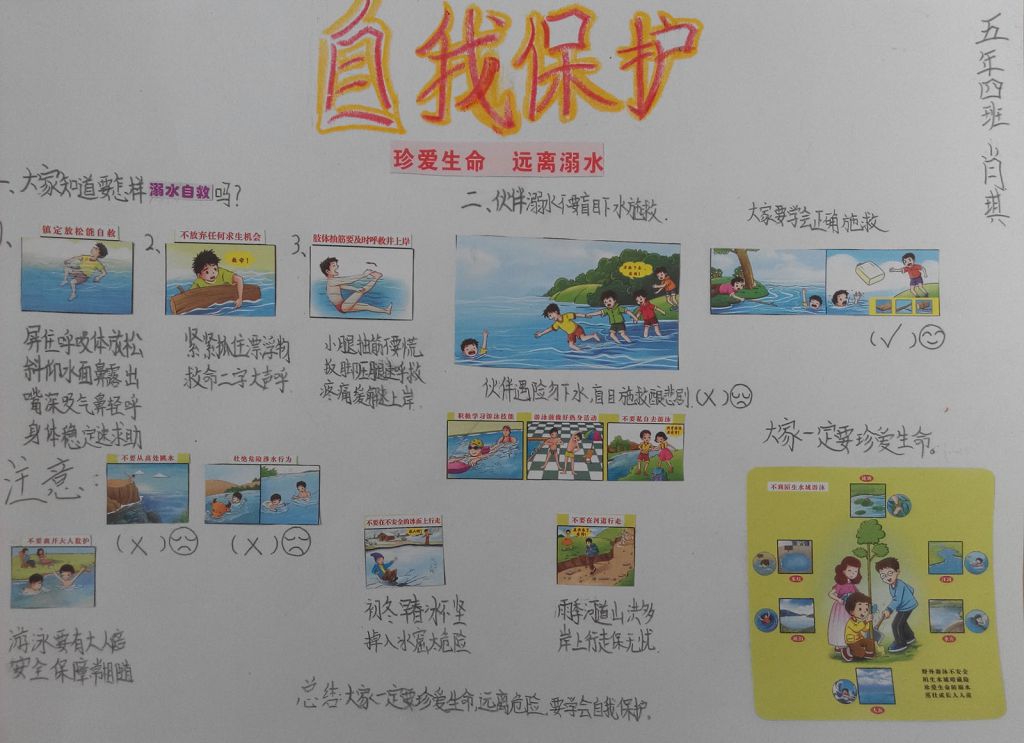 自我保护手抄报图片大全