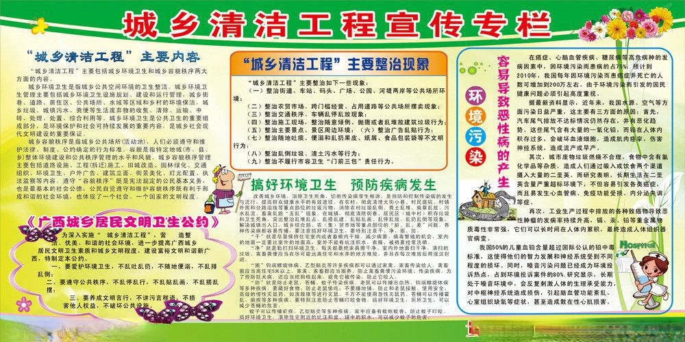 城乡清洁工程板报图片 城乡清洁工程板报图片