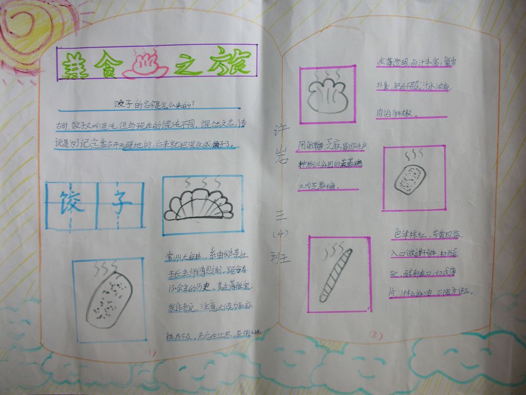 美食之旅手抄报图片