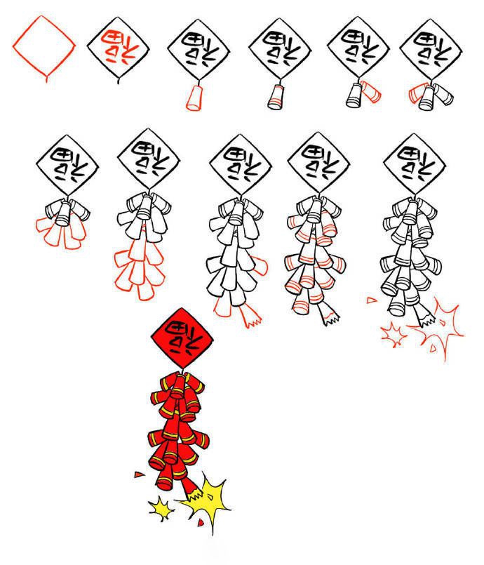 春节手抄报必用插图来袭，超级简单漂亮