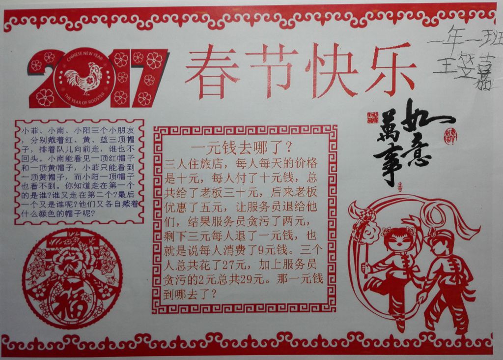鸡年春节电子小报欣赏