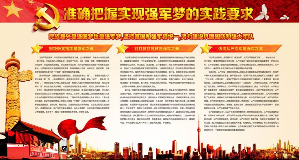 中国梦强军梦板报设计图