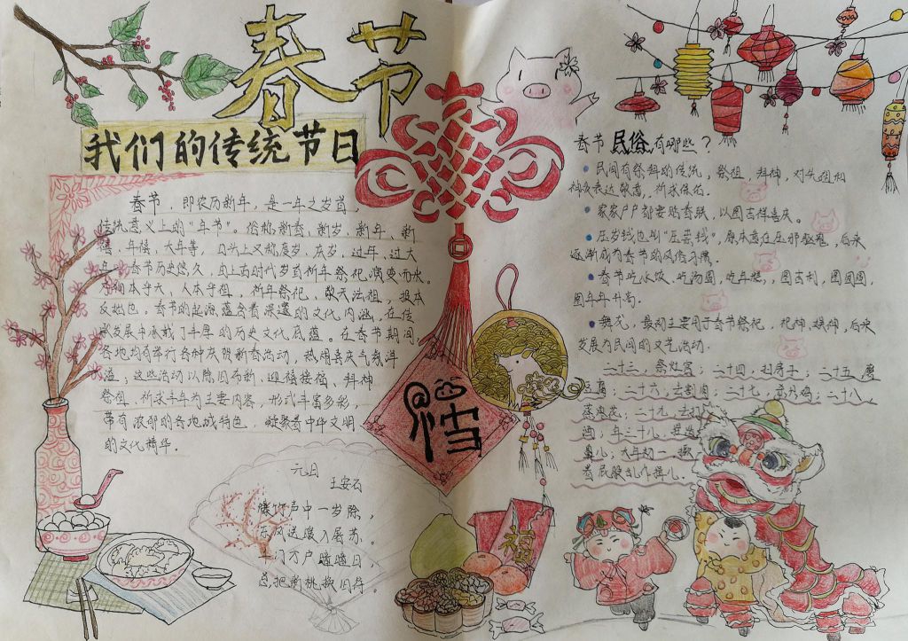 我们的传统节日春节手抄报