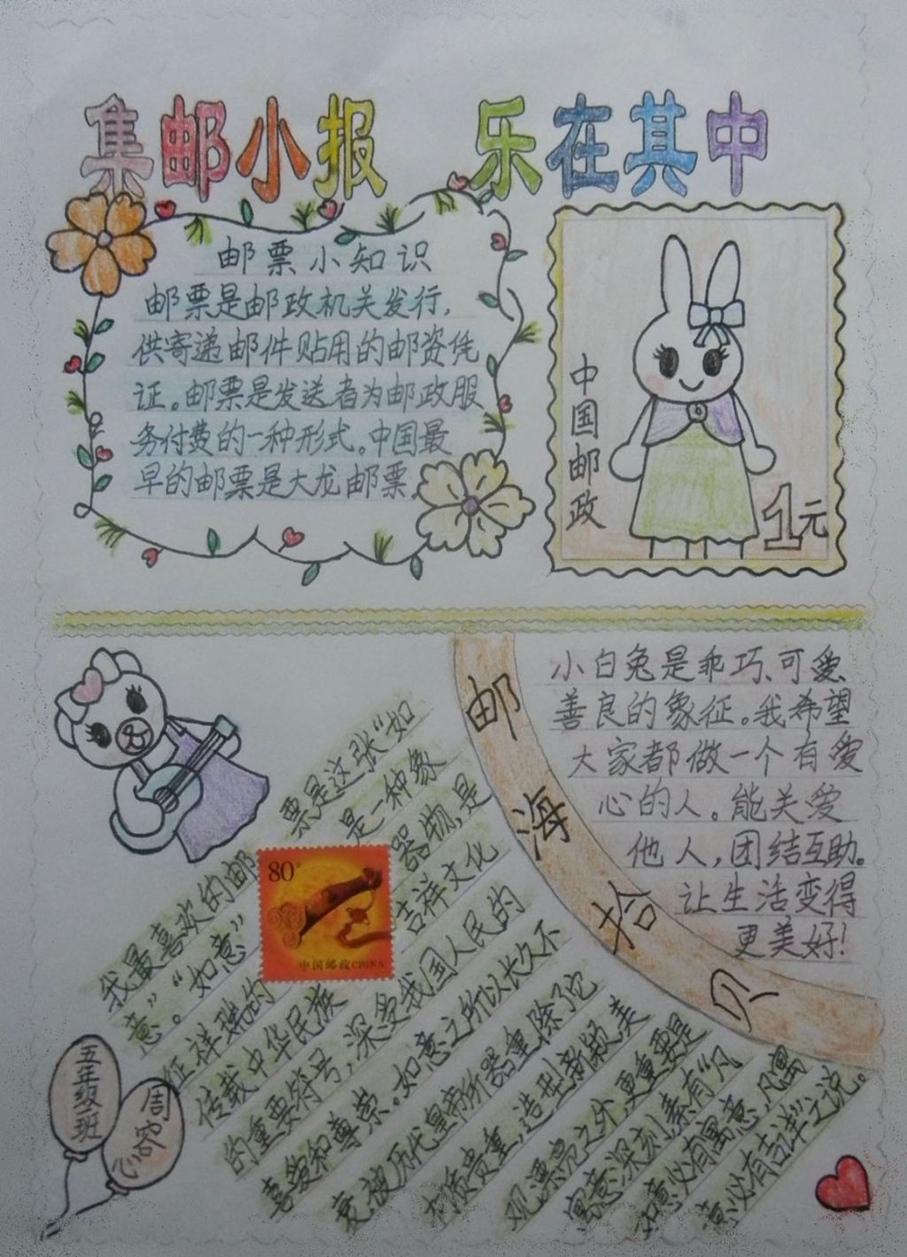 邮票手抄报图片：集邮小报 乐在其中