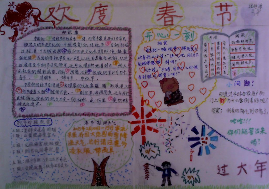低碳幸福过大年手抄报