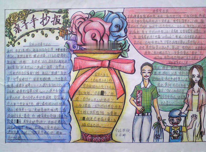 幼儿家庭亲子手抄报图片大全