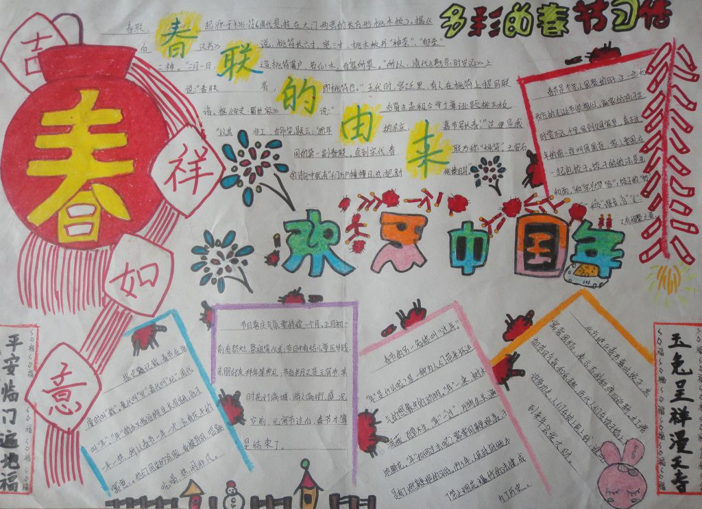 欢乐2022鸡年中国年手抄报大全